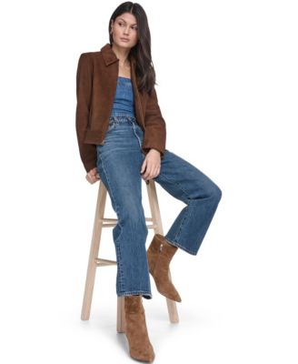 Women's Real Suede Laydown Collar Jacket