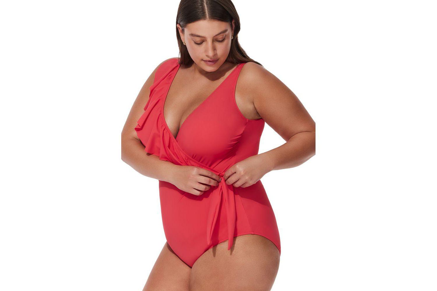 Women's Tutti Frutti Ruffle Surplice One Piece Swimsuit