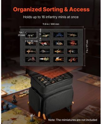 Miniature Figure Storage Bag Fits 16 Infantry Minis with Foam Insert and Shoulder Strap