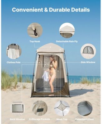 1-Room Foldable Camping Shower Tent with Carry Bag