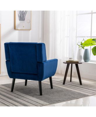 Modern Soft Velvet Accent Chair Dining Chair Bedroom Chair With Black Legs