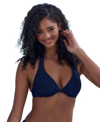 Women's Textured Underwire Bikini Swimsuit Top Bra Sizing