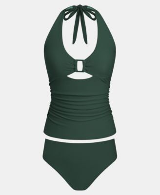 Women's V-Neck Adjustable Straps Tankini Set