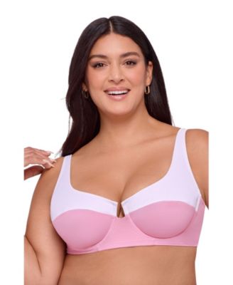 Women's Supportive Tall Underwire Colorblock Bikini Swimsuit Top