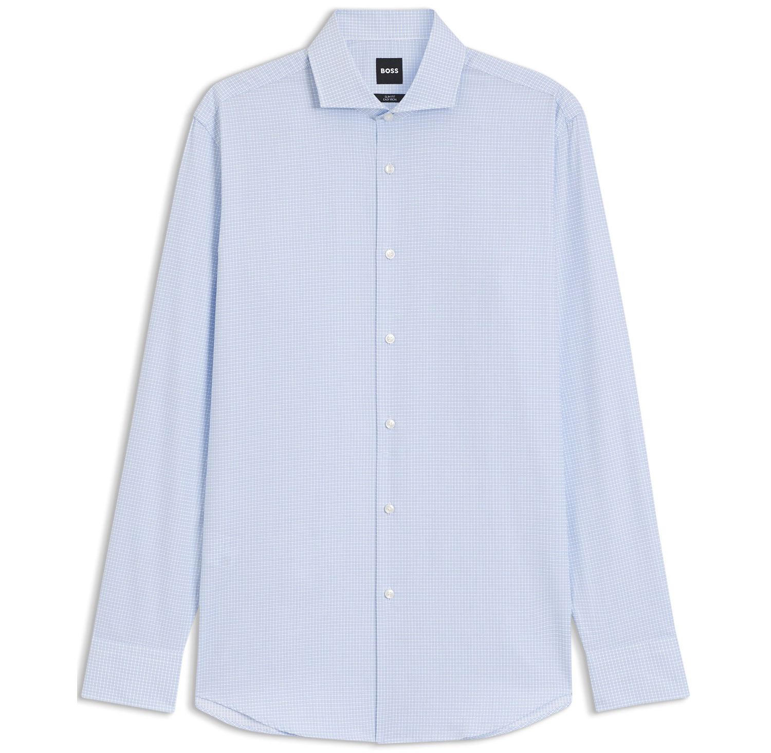 Men's Easy-Iron Cotton Twill Slim-Fit Dress Shirt