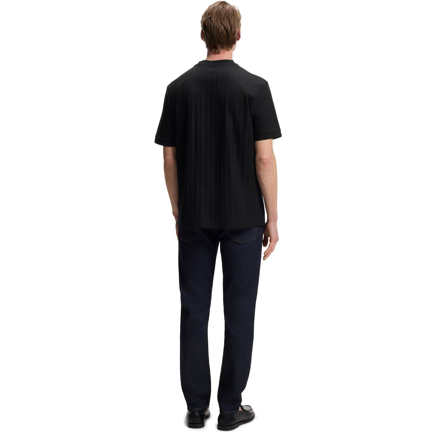 Men's Mercerised-Cotton Structured Stripe T-Shirt