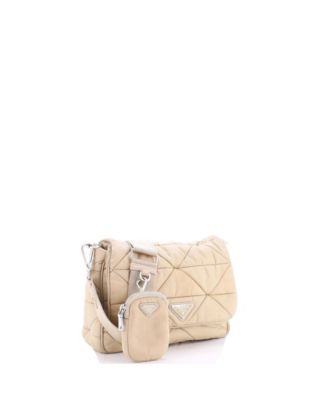 Padded Flap Shoulder Bag Quilted Tessuto