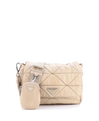 Padded Flap Shoulder Bag Quilted Tessuto