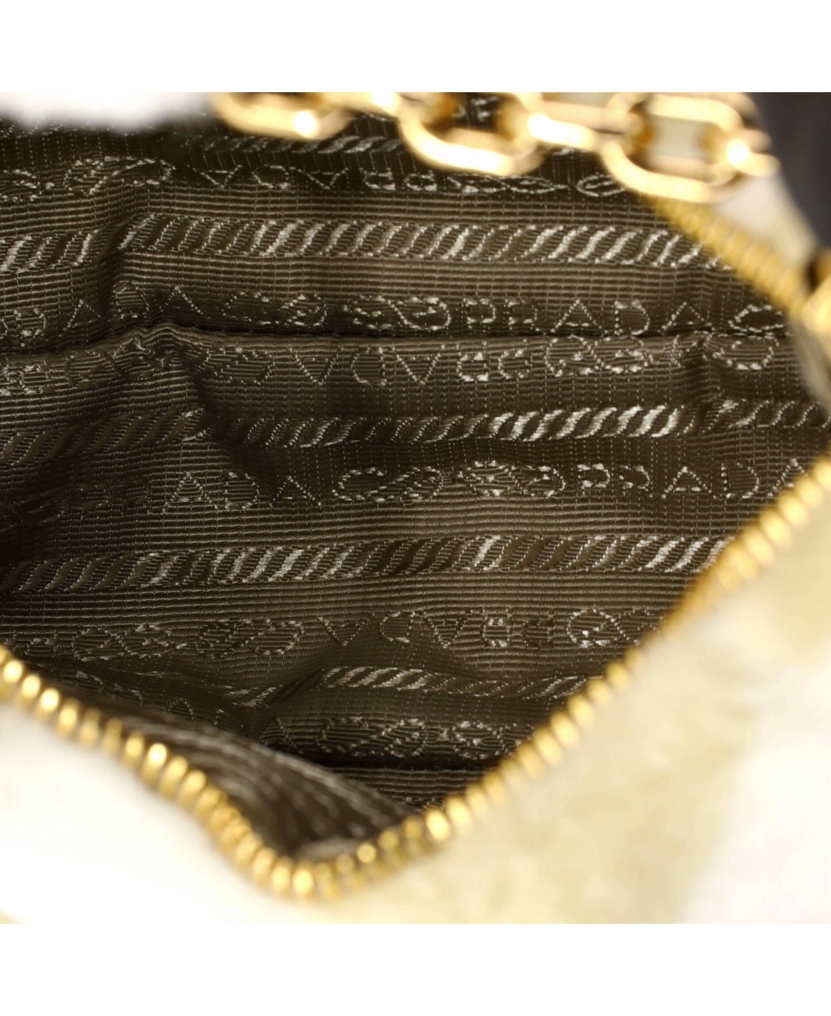 Pre-Owned Prada Mini Re-Edition Shoulder Bag Shearling