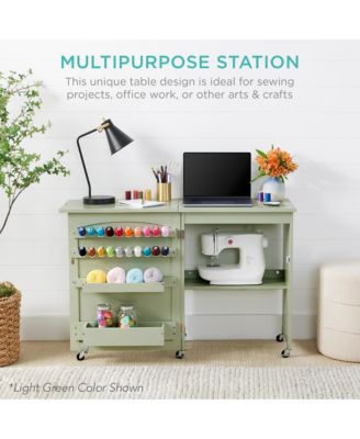 Sewing Machine Table and Desk w/ Craft Storage and Trays
