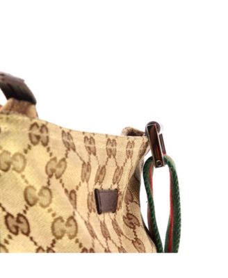 Small Web Strap Zip Messenger Bag GG Canvas