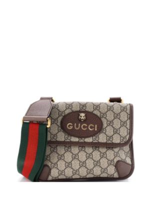 Small Neo Vintage Flap Messenger GG Coated Canvas