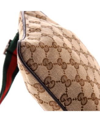 Small Web Strap Zip Messenger Bag GG Canvas