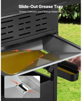 4-Burner Propane Gas Grill with Side Burner, 425 Sq. In. Cooking Area, 52,000 BTU