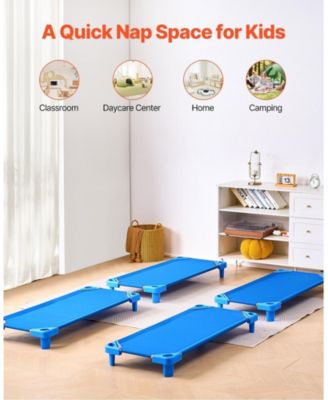 Pack of 4 Stackable Kiddie Nap Cots for Daycare and Preschool