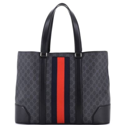 Large Web Open Tote GG Coated Canvas
