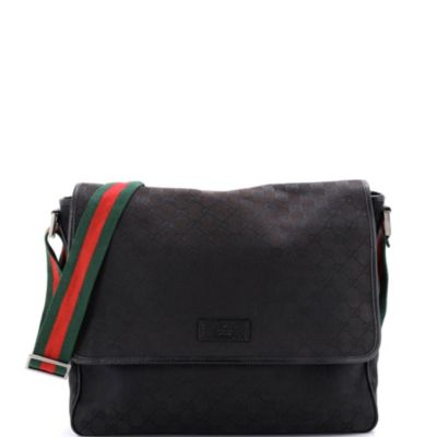Medium Web Strap Flap Messenger GG Canvas