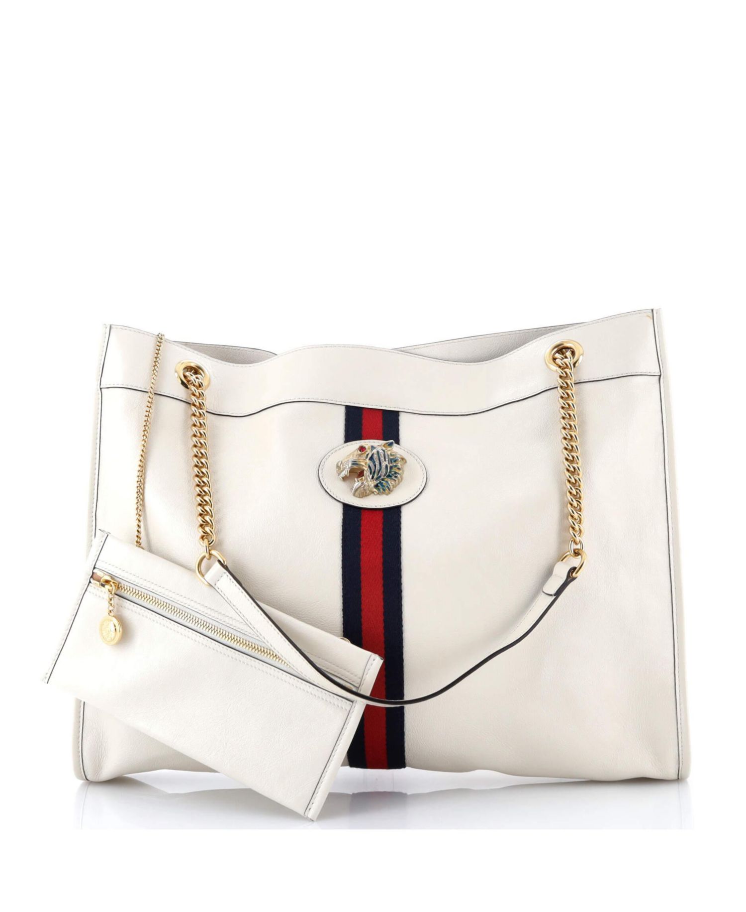 Large Rajah Chain Tote Leather