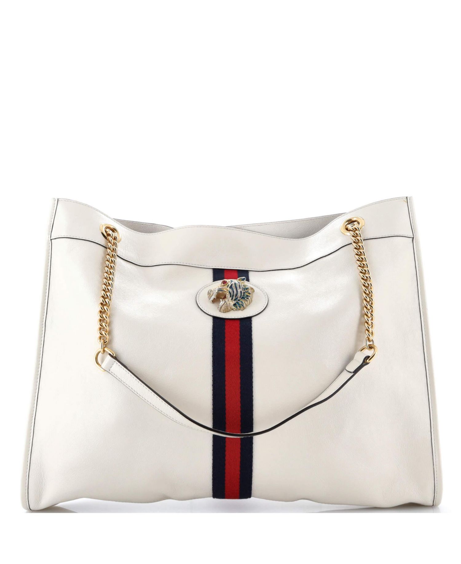 Large Rajah Chain Tote Leather