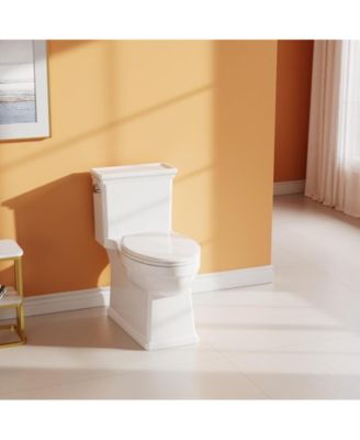 One Piece Toilet for Bathroom, Elongated Toilet with Left-Hand Trip Lever, Dual Flush 0.8/1.28 GPF, Soft-Close Seat