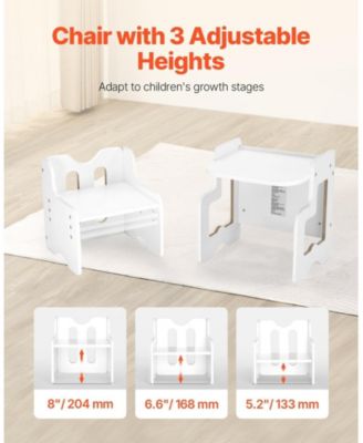 Montessori Weaning Table and Chair Set 3 in 1 with Chalkboard and Adjustable Height