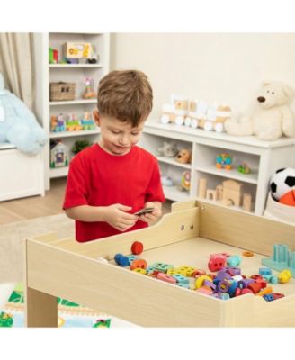 Kids Table and 2 Chairs Set with Reversible Top and Storage for Art and Learning