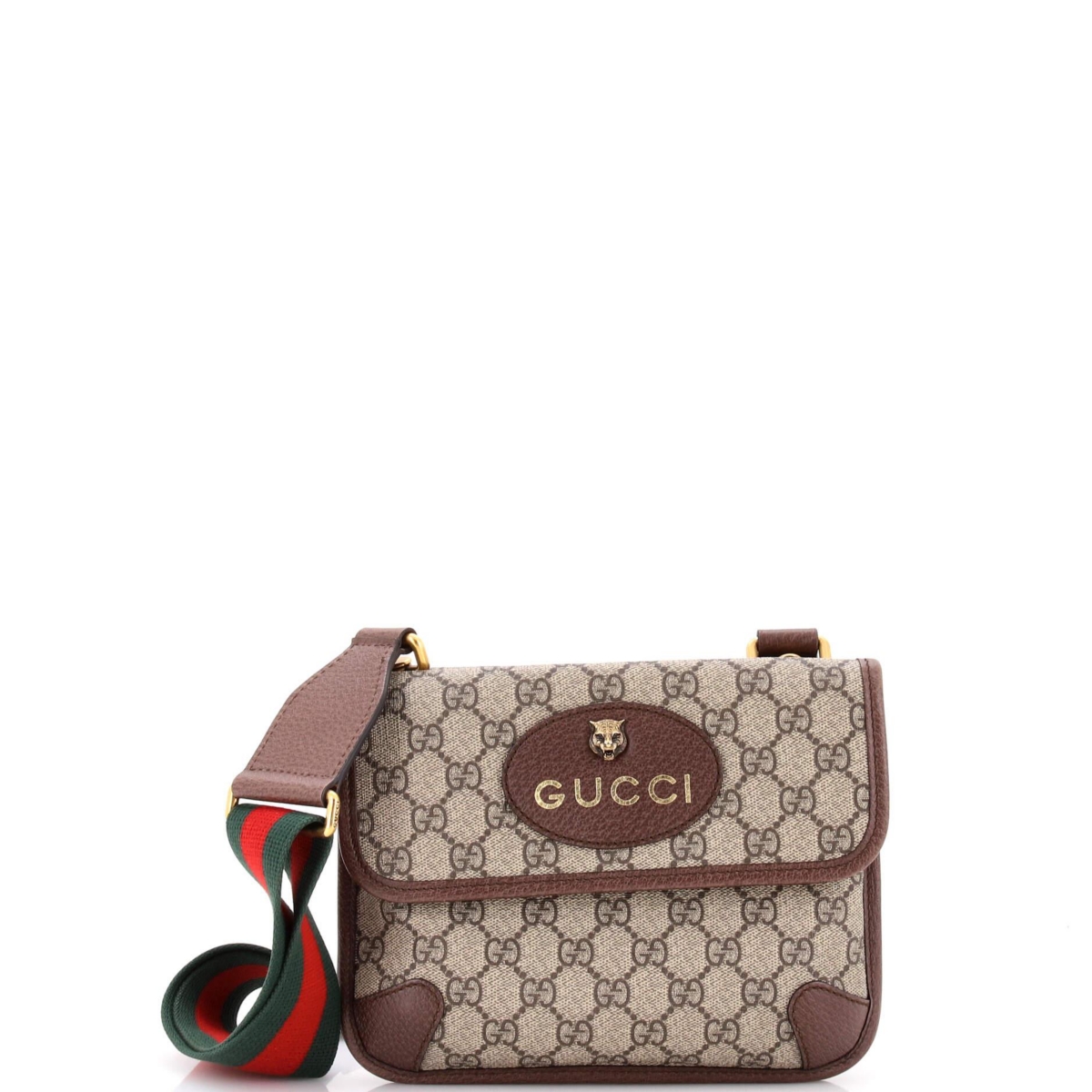 Pre-Owned Gucci Small Neo Vintage Flap Messenger Gg Coated Canvas - Brown