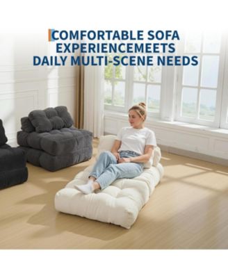 3-in-1 Folding Sofa Bed with Pillow, Convertible Floor Sleeper Chair, No Assembly