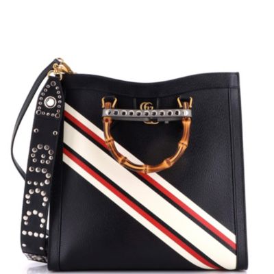 Large Diana NM Bamboo Handle Tote Printed Leather