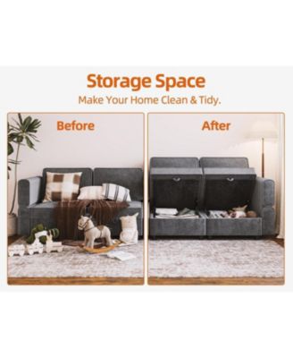 Single Sofa with Storage, Comfy Sectional Seat for Living Room, Bedroom, Office, Small Space