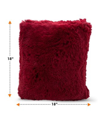 Textured Fluffy Decorative Pillow, 18" x 18"