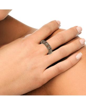 Sterling Silver Cubic Zirconia Pave Eternity Band