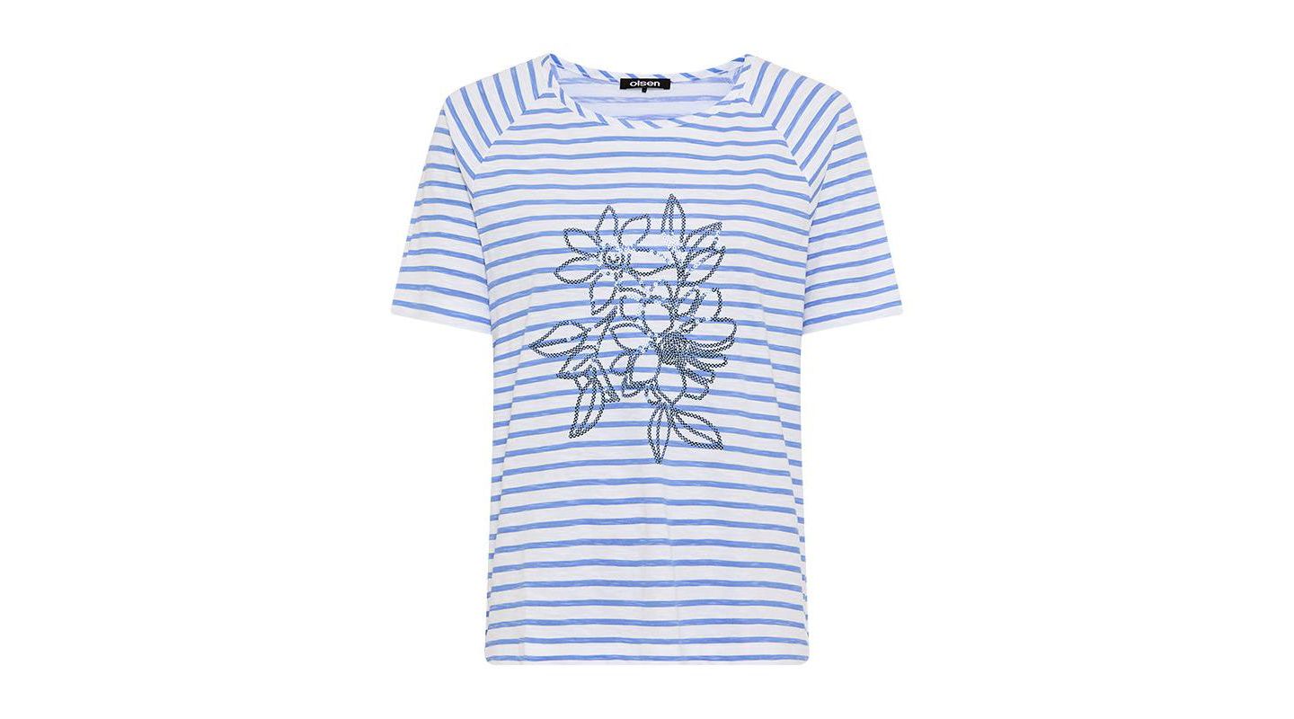 Женская футболка Olsen Sequin Floral Stripe — фото 3