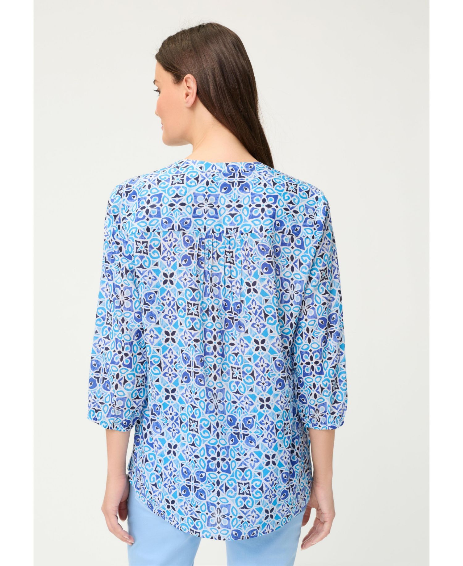 Women's Panneaux Tile Print Tunic Shirt