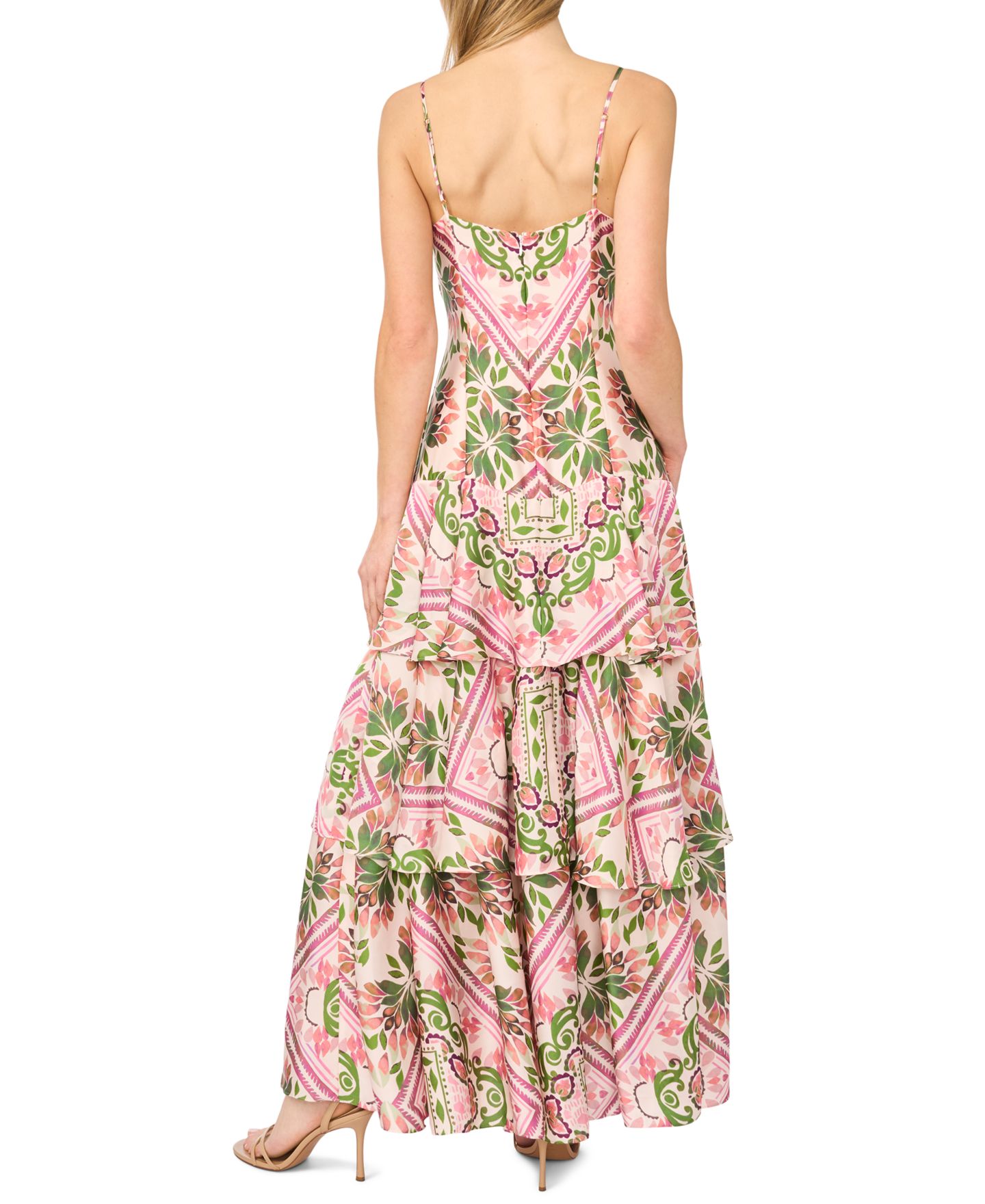Женское платье Parker Printed V-Neck Tiered Maxi, цвет: Ванильный кремовый — фото 5