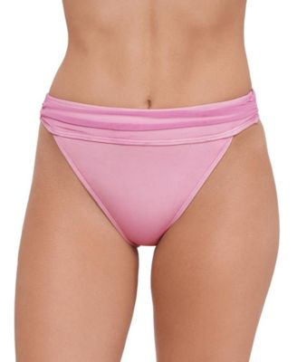 Women's High-Leg Ruched Band Swim Bottoms