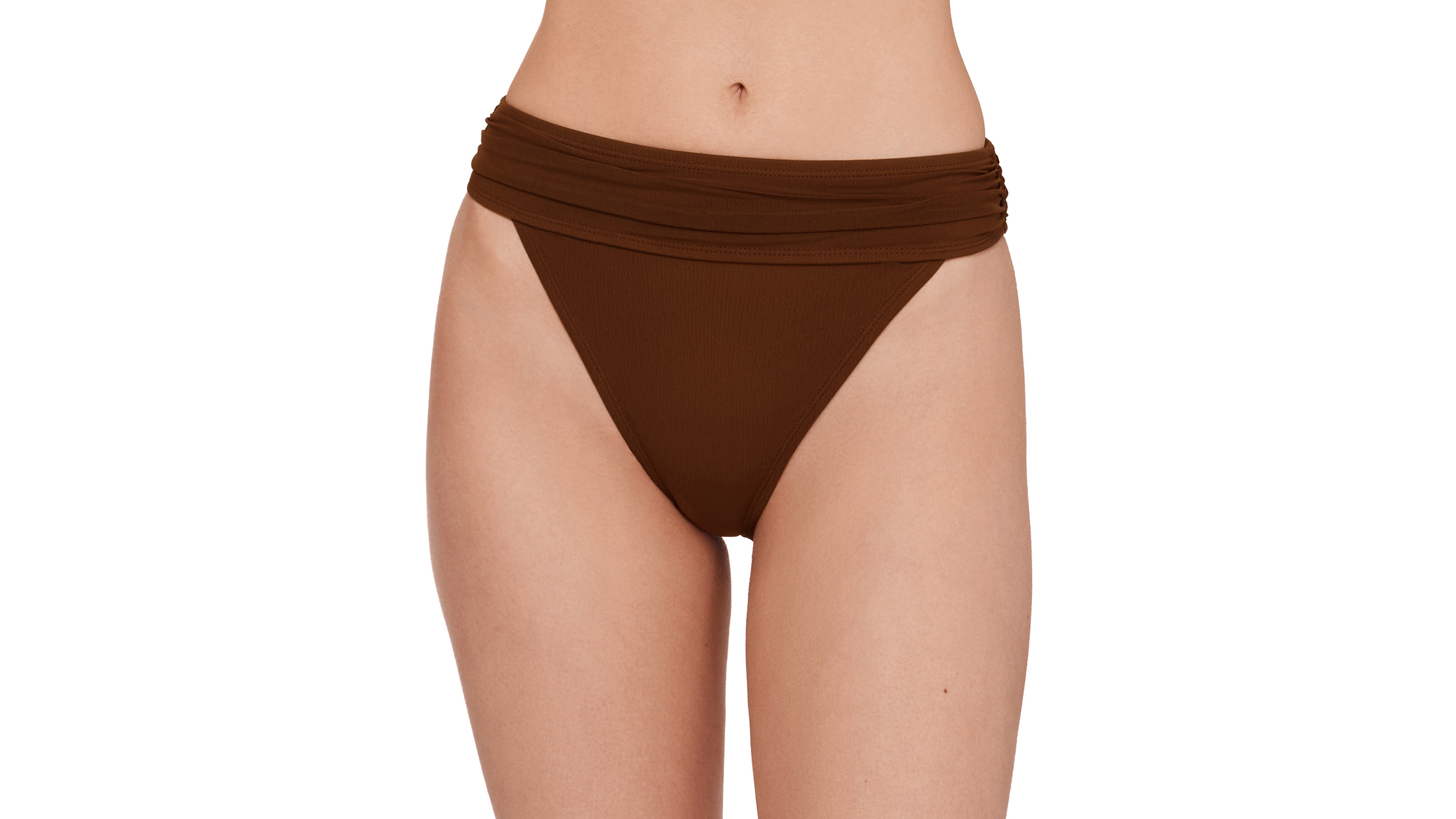Steve Madden Women's High-Leg Ruched Band Swim Bottoms