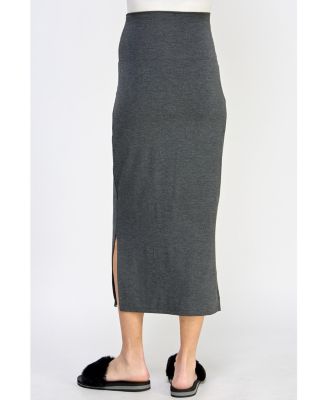 Maternity High-Rise Pencil Midi Skirt with Side Slits