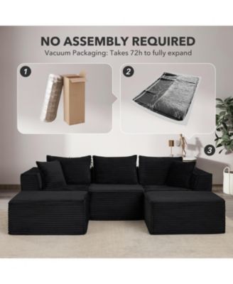 107" Cloud Sectional Sofa, U-Shaped Modular Couch with Chaise, Memory Foam