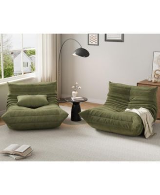 Modular Sectional Sofa, L-Shaped Bean Bag Couch with Deep Seat for Living Room