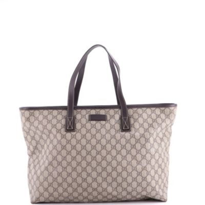 Large Plus Tote GG Coated Canvas with Leather