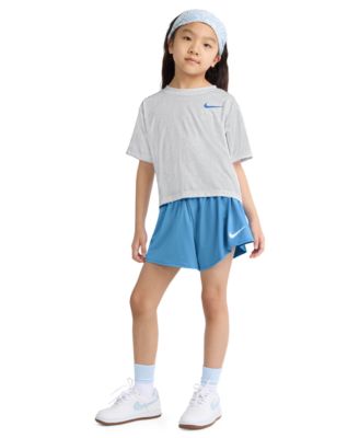 Girls' 4-6X Lace It Up Crewneck T-Shirt and Swing Shorts, 2-Piece Set