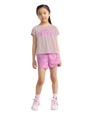 Girls' 4-6X Lace It Up Crewneck T-Shirt and Shorts, 2-Piece Set