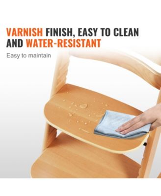 Toddler Wooden High Chair for Babies and Toddlers Adjustable Convertible Feeding Chair with Tray