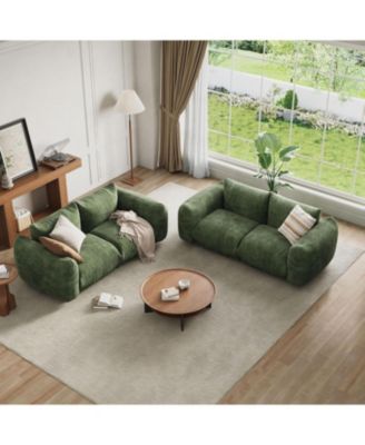 Modular Sofa Set of 2 Loveseats, Chenille Cloud Couch with Deep Seat