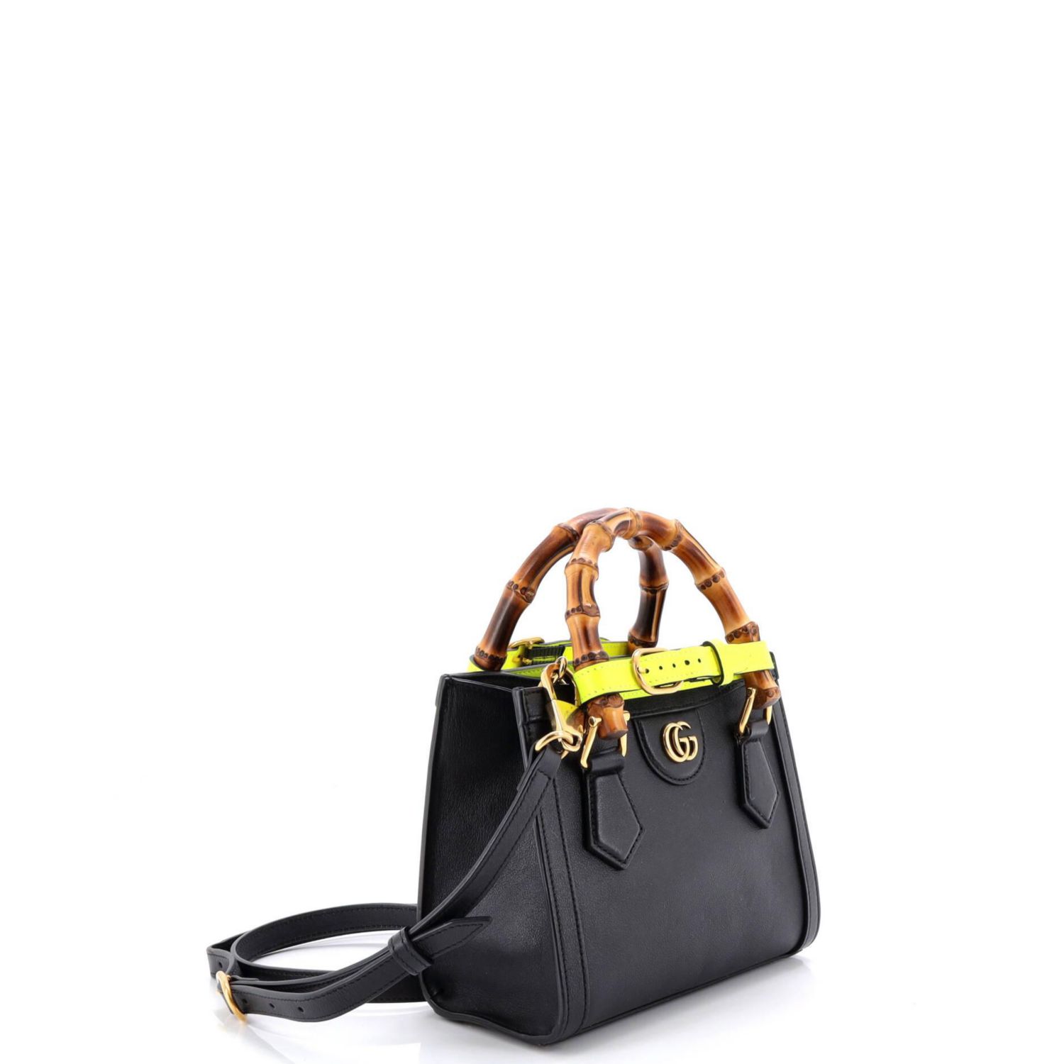 Mini Diana NM Bamboo Handle Tote Leather