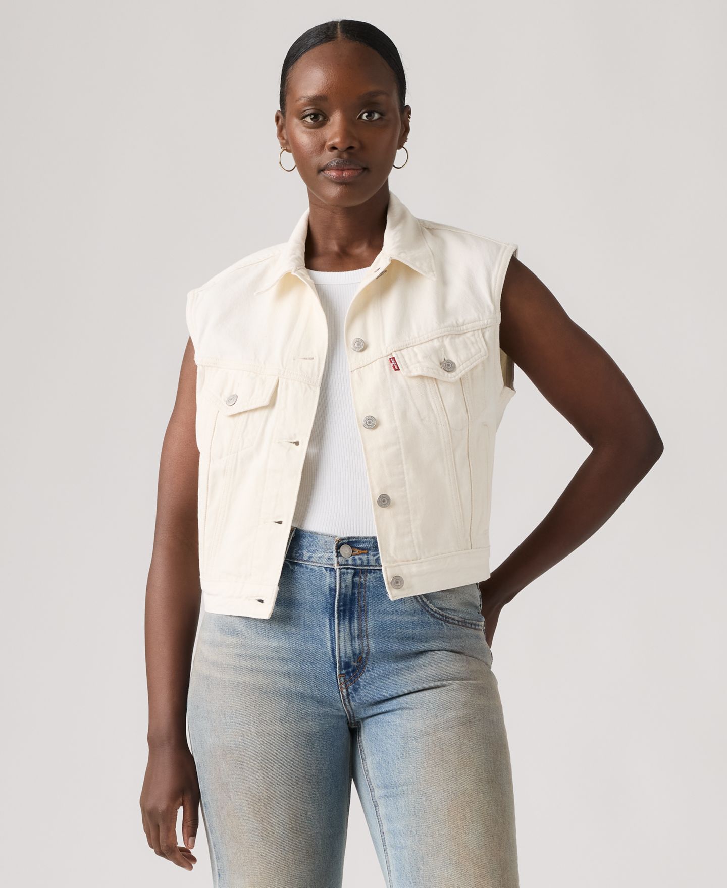 Женский жилет Levi's Premium Shrunken Vest, цвет: Blank Impact — фото 1