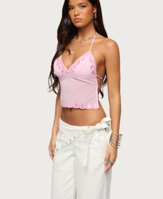 Women's Allise Backless Sequin Halter Top