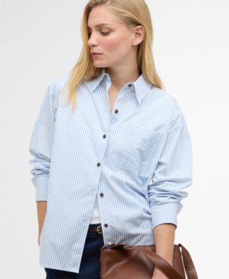 Women's Polly Striped Pointed Collar Cotton Shirt