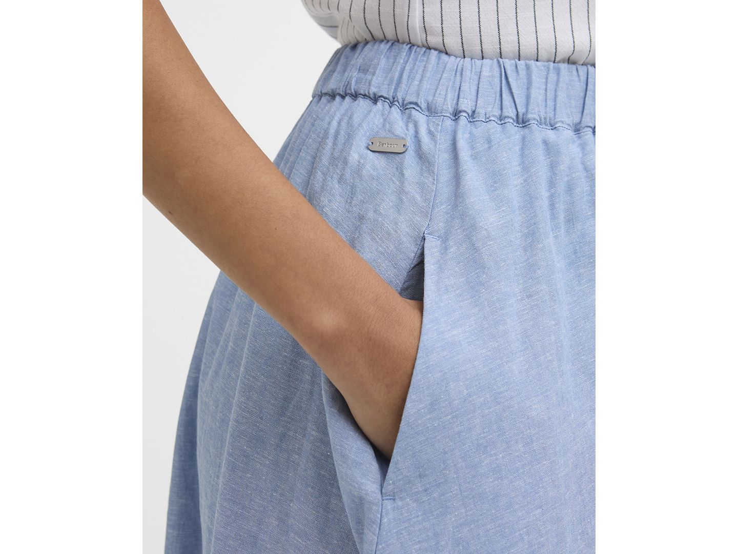Женская юбка Barbour Sutton Chambray Midi, цвет: Светлый шамбре — фото 3